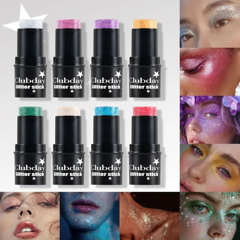 Sparkling Sequins Glitter Gel Stick Highgloss Shine Purple Blue