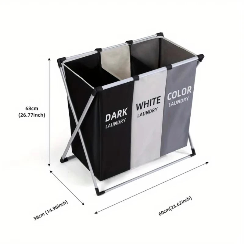 Large Laundry Basket Freestanding Hamper Collapsible Tall Clothes