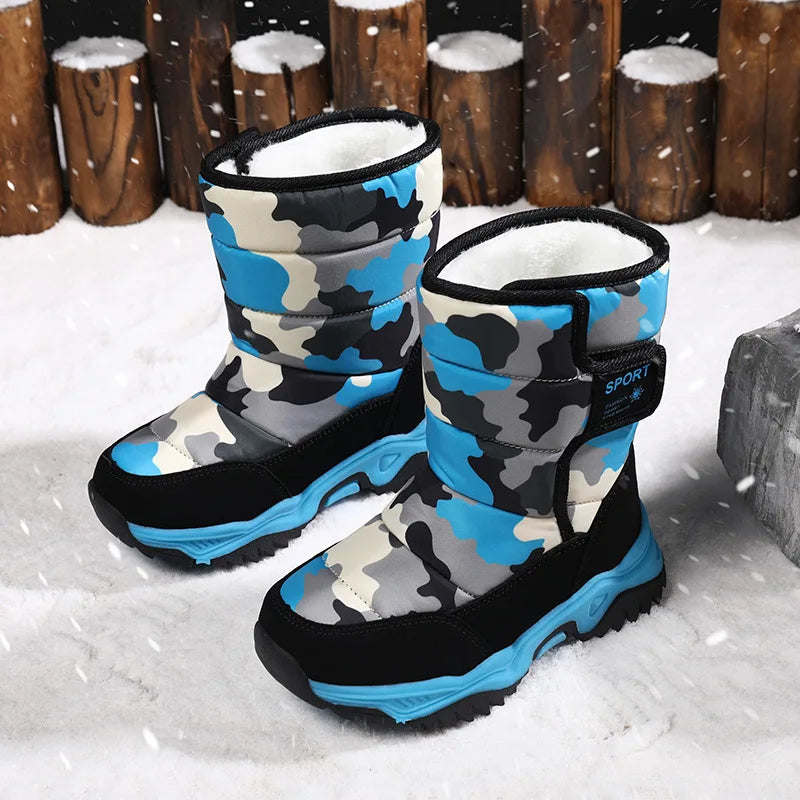 2023 Winter Children Shoes Plush Waterproof Fabric Non-slip Girl Zpaxo