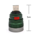 Mini Zoomable Pocket Torch Lamp USB Handy 3W Powerful LED Flashlight Max Beam Range Up To 50m Aluminium Alloy For Camping Hiking Zpaxo White