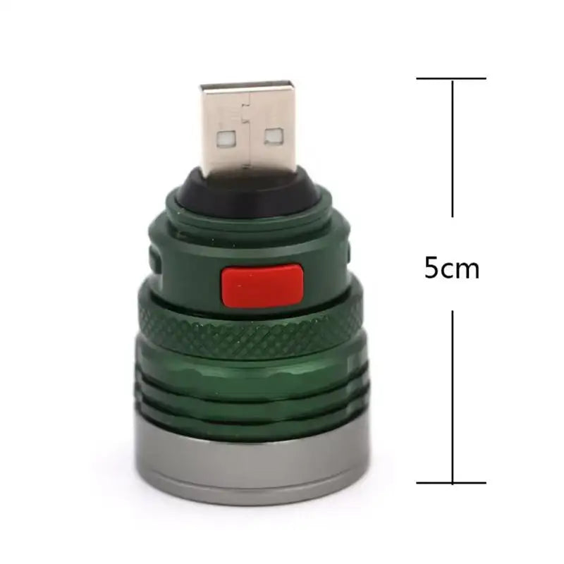 Mini Zoomable Pocket Torch Lamp USB Handy 3W Powerful LED Flashlight Max Beam Range Up To 50m Aluminium Alloy For Camping Hiking Zpaxo White