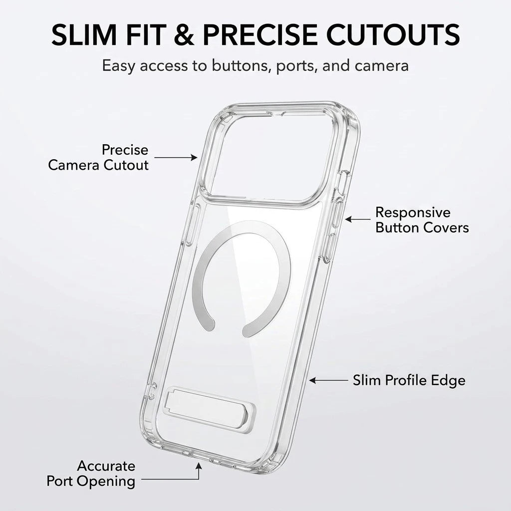 Clear Magnetic Wireless Case Kickstand Iphone 11 Max Mini 14 13 17 12