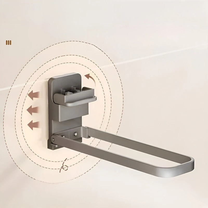 Suction cup clothes hanger storage artifact no punching wall hanging folding clothes hanger organizer household storage rack Zpaxo Grey clothes hanger