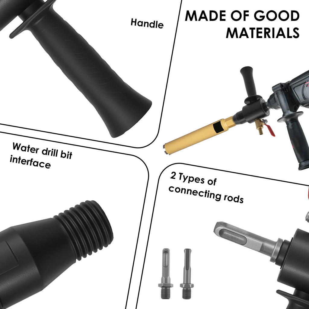 Electric Hammer Into Water Drill Turn Water Drill Water 2.2 cm Male to SDS Max Drill Adapter with 2 Connecting Rod for Drilling Zpaxo