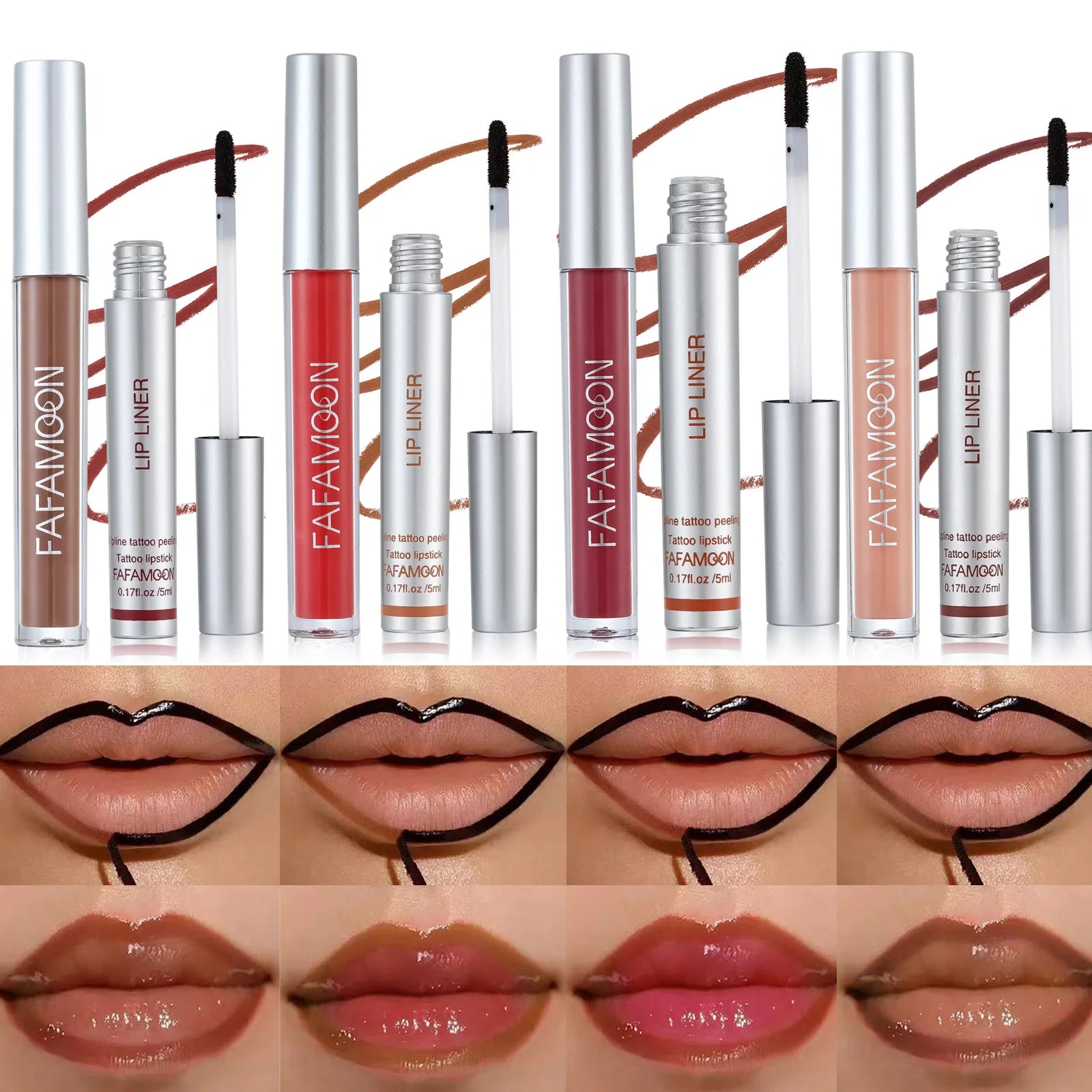 Peel-off Lip Liner Gloss Long-lasting Glossy Lightweight Moisturizing