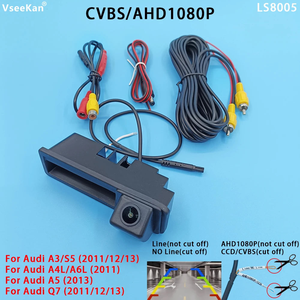 170 Degree AHD1080P CVBS Car Rear View Reverse Camera Audi A3 8P A6
