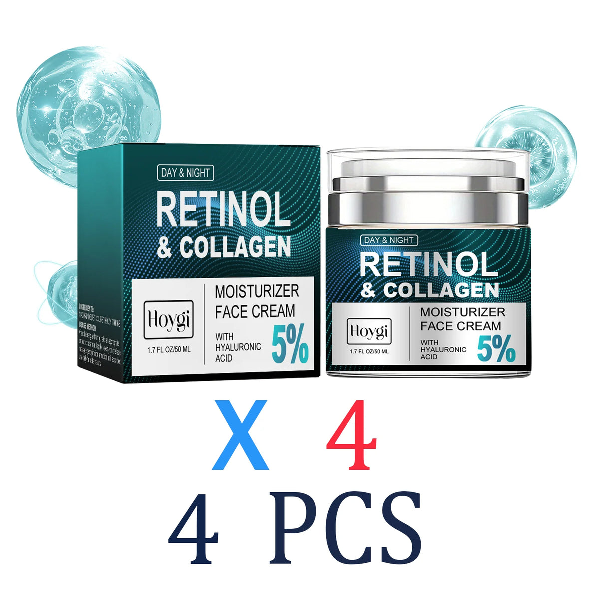 Retinol Cream Night Cream Winter Skincare Dry Skin Remedy Moisturizer Moisturizing Repairing 50ml Facial Serum Moisturizer Zpaxo 4 Pcs