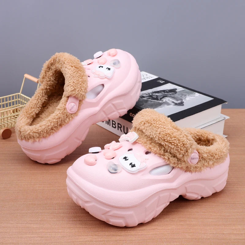Winter Women EVA Waterproof Home Slides Shoes Classic Couple's Cotton