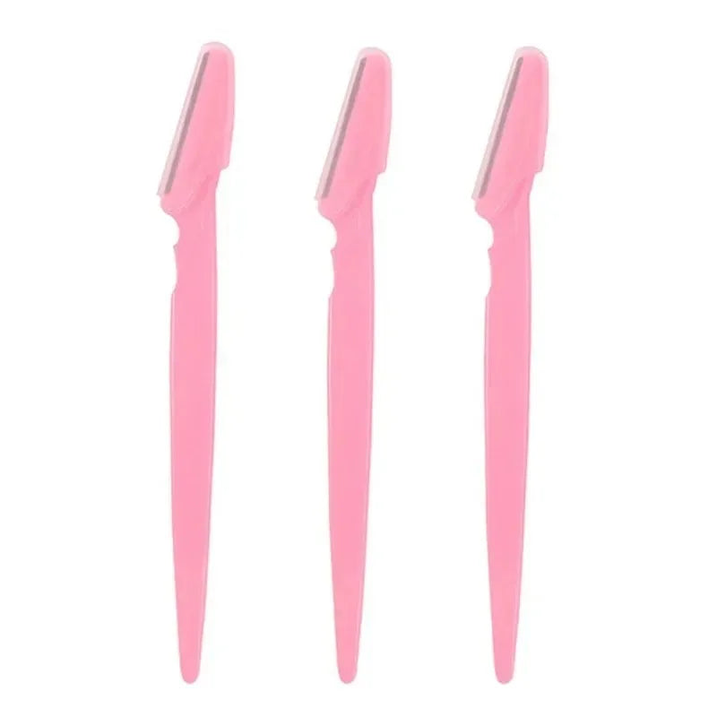 1- Eyebrow Trimmer Razor Safety Eye Brow Shaping Knife Portable Zpaxo 3Pcs Pink