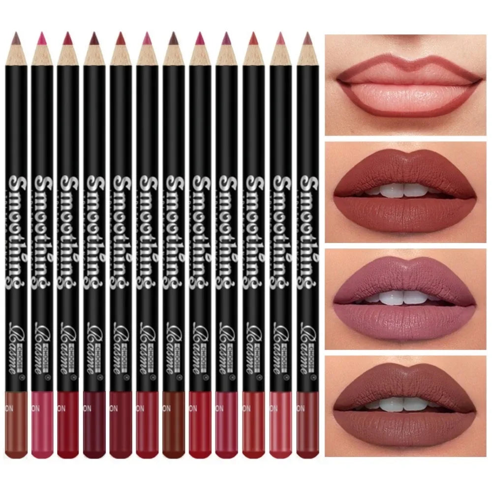 12 Nude Matte Lipstick Pencil Long-lasting Waterproof Lip Pigmented Zpaxo