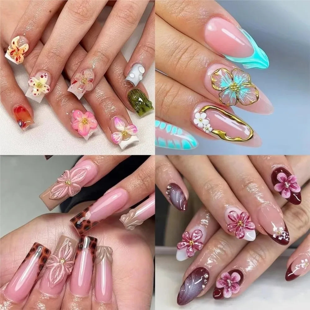 Professional 3D Nail Mold Carving Template DIY Nails Hawaii Hibiscus Zpaxo