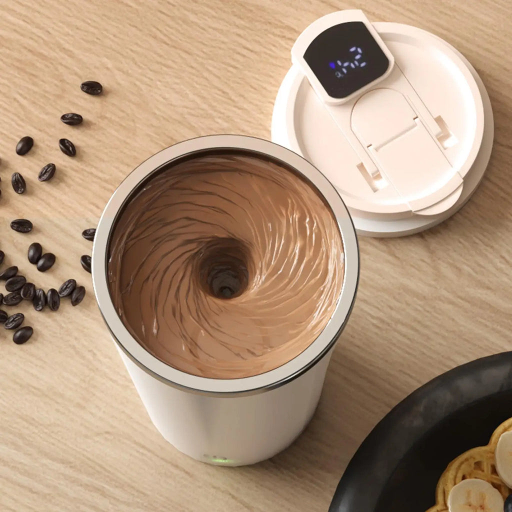 Self Stirring Cup Waterproof Straw Lid Automatic Coffee Mug Milk