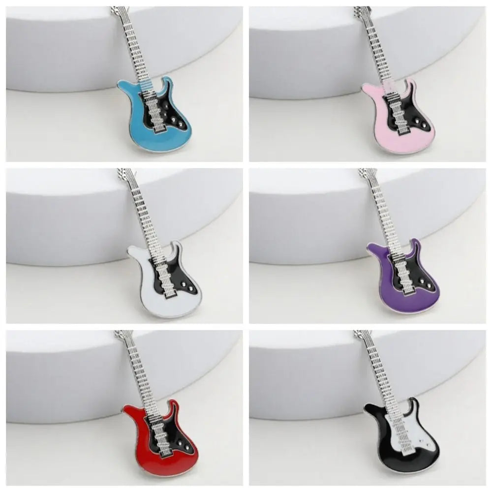 Simple Zinc Alloy Guitar Keychain Musical Elements Bass Bag Pendant Portable Car Key Ring Couple Zpaxo