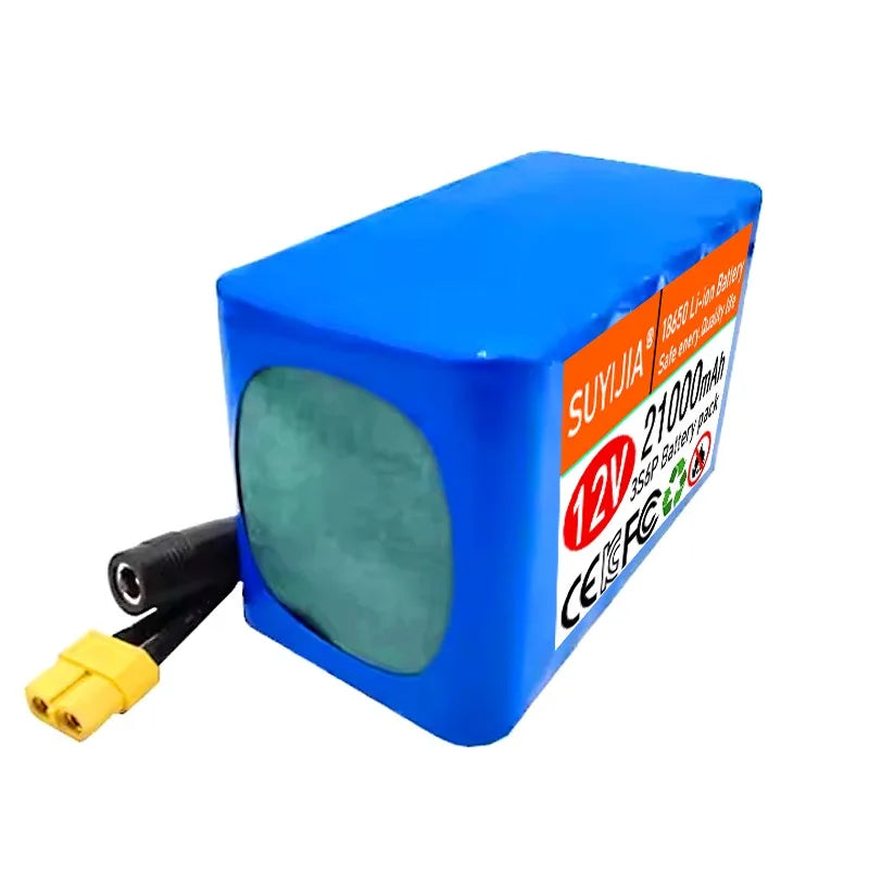 3S6P 12V 21000mAh Rechargeable 18650 Lithium Battery Pack DC 12.6V Charger with BMS for scooter CCTV Audio Amplifier Cam Monitor Zpaxo