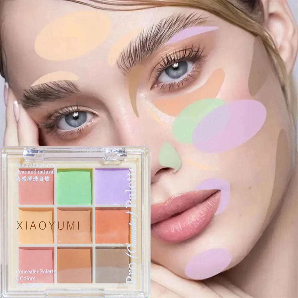 9-color Concealer palette - Full coverage - corrects spots, prevents sweating, acne, dark circles, and facilitates touch-ups Zpaxo 01