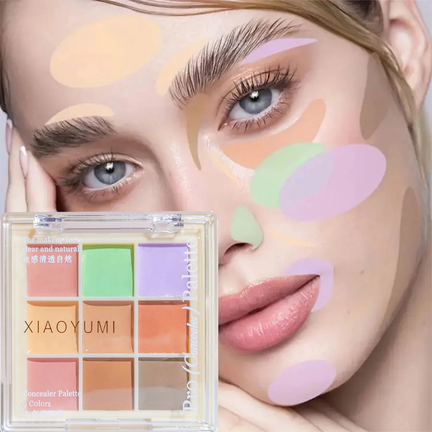 9-color Concealer palette - Full coverage - corrects spots, prevents sweating, acne, dark circles, and facilitates touch-ups Zpaxo 01