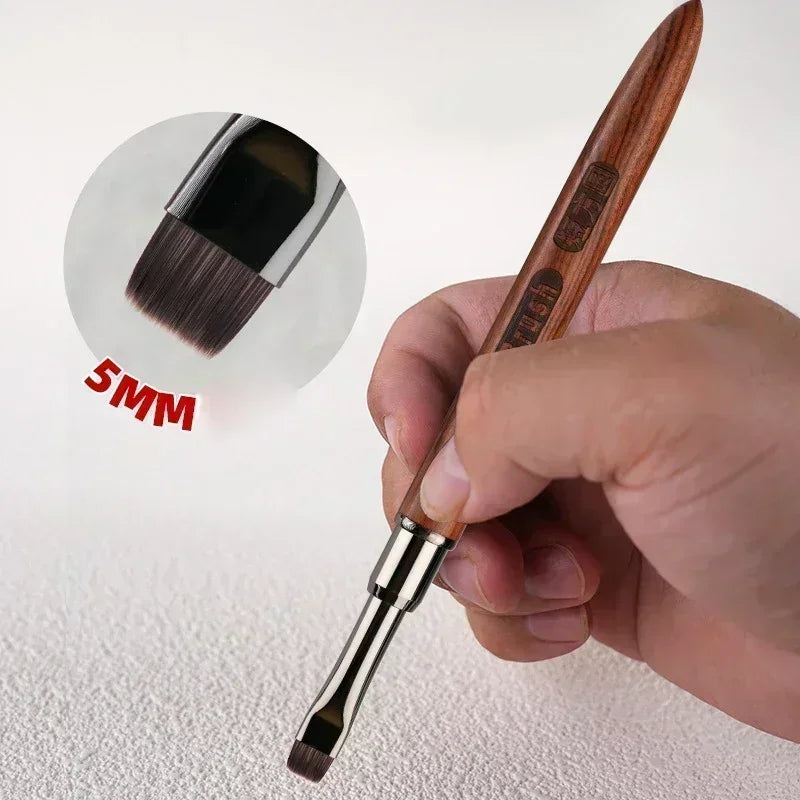 Wood Gel Painting Brush Nail Art for Gel Tip Extension Acrylic Builder Accessory Nail Art Brushes Manicure UV Gel Nails Brush Zpaxo