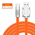 1M 120W Fast Charge Type-c Liquid Silicone Cable Quick USB C Lines Zpaxo Orange 1m