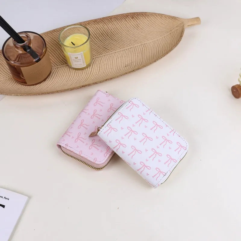 Women's Bowknot Card Holder – Cute Mini Coin Purse Multi-Slot Mini Card Holder Wallet Zpaxo