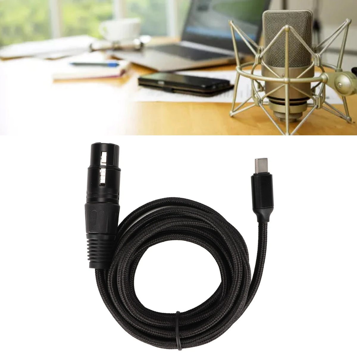 Recording Line C Microphone Cable USB XLR Female Low Noise HIFI Plug Zpaxo