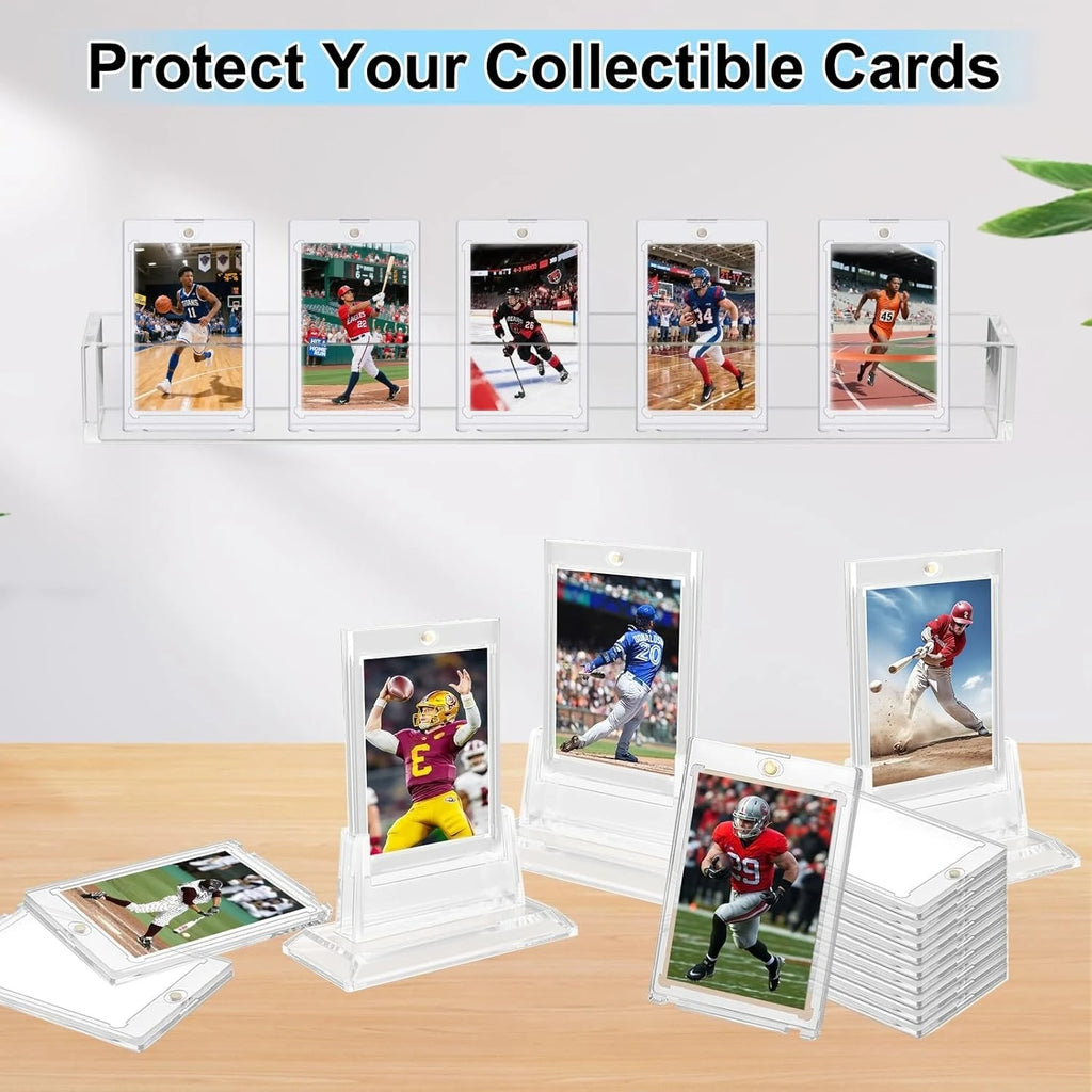 35pt Magnetic Card Holders with Stand & UV Protection – 5/10/15 PCS