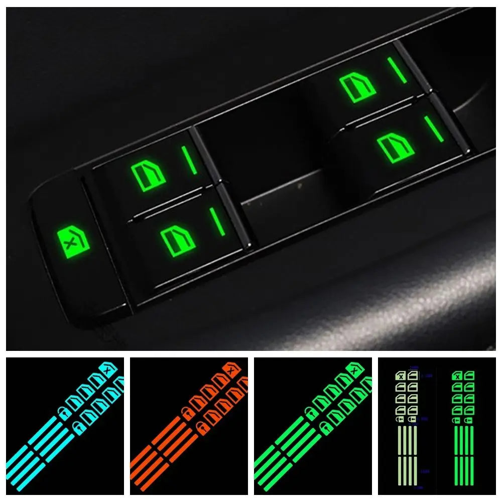 Night Glowing Car Button Luminous Sticker Waterproof Fluorescent Zpaxo