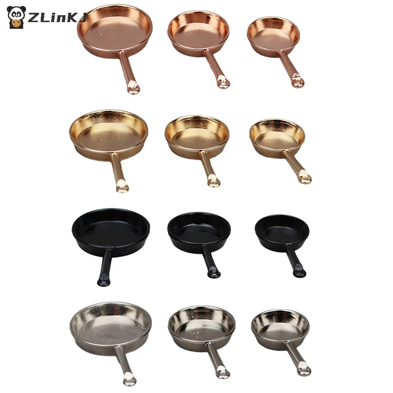 1 12 Dollhouse Miniature Frying Pan Casserole Metal Cookware Kitchen Zpaxo