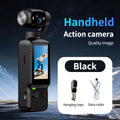 Handheld Action Camera 4K Pocket Vlogging 180 Rotating Screen Zpaxo Black