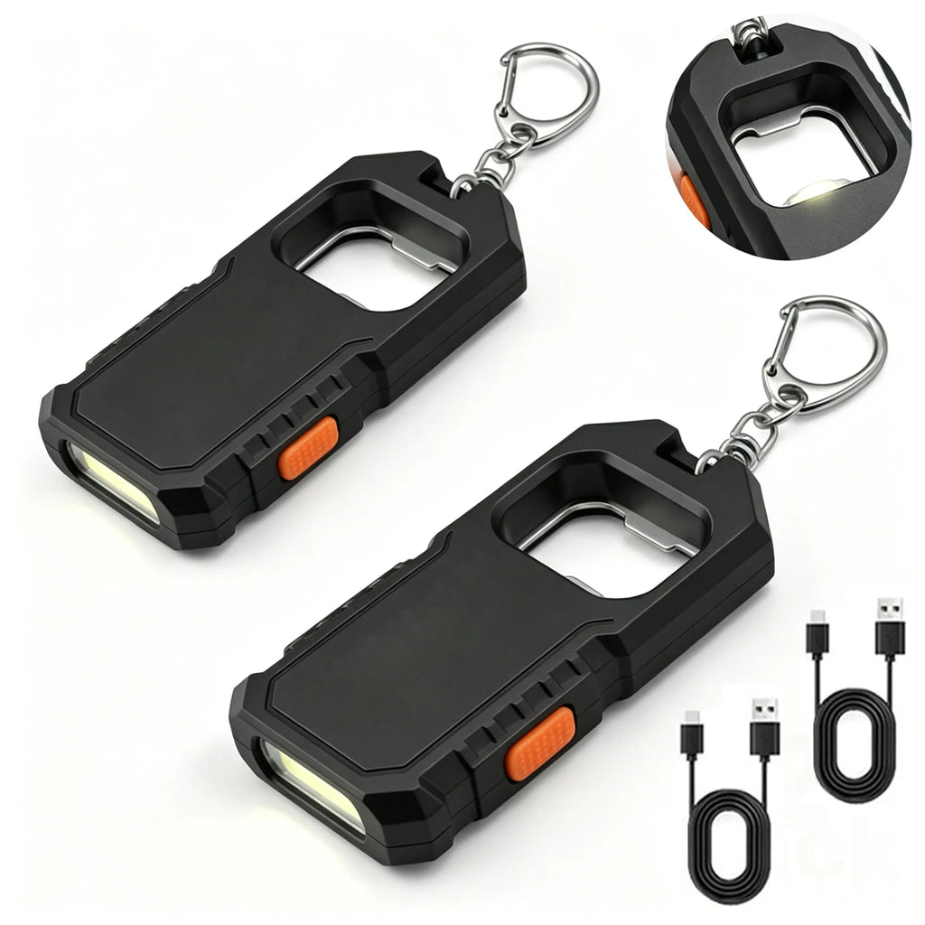 Mini Rechargeable LED Keychain Flashlight – 3 Modes & Bottle Opener Keychain Flashlight Zpaxo