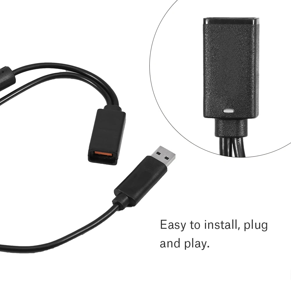 USB Power Supply Cable Adapter for Microsoft Xbox 360 Kinect Sensor Charger with / Zpaxo