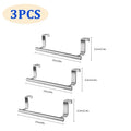 Kitchen Cabinet Door Towel Bar Stainless Steel Door Back Towel Hanging Holder Bathroom Punch-free Towels Hooks Home Organizer Zpaxo 23.5CM-3PCS