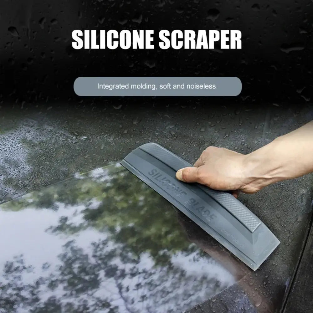 Non-Scratch Silicone Water Wiper Flexible Comfortable Grip Car Washing Squeegee Heat-resistant Quiet Window Cleaning Tool Zpaxo