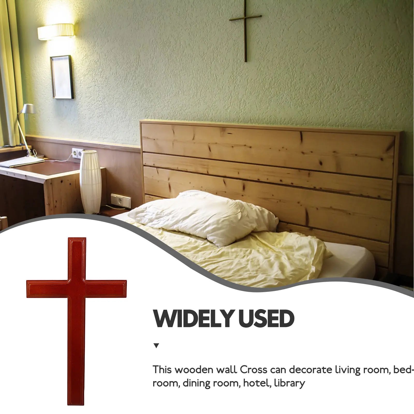 Wall Mounted Wooden Cross Decor Exquisite Ornament Home Library Hotel