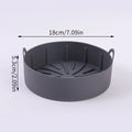 Air Fryer Silicone Pot Airfryer Liners Reusable Silicone Basket Oven Liner Baking Tray Pan Accessories Zpaxo 18cm Gray