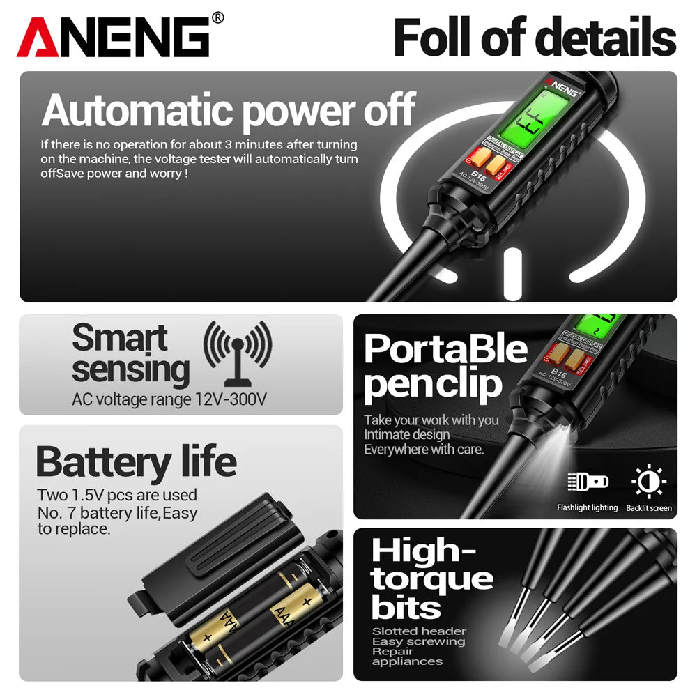 Voltage Tester Pen 12V-300V Non-contact Induction Detector NCV