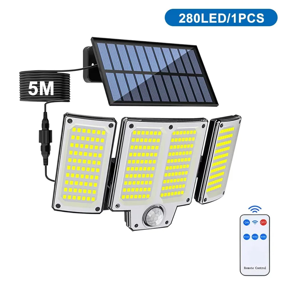 234/280 LED Solar Lights 3 Working Modes Super Bright Motion Sensor Outdoor IP65 Waterproof Flood Wall Security Lights Yard Zpaxo 280LED
