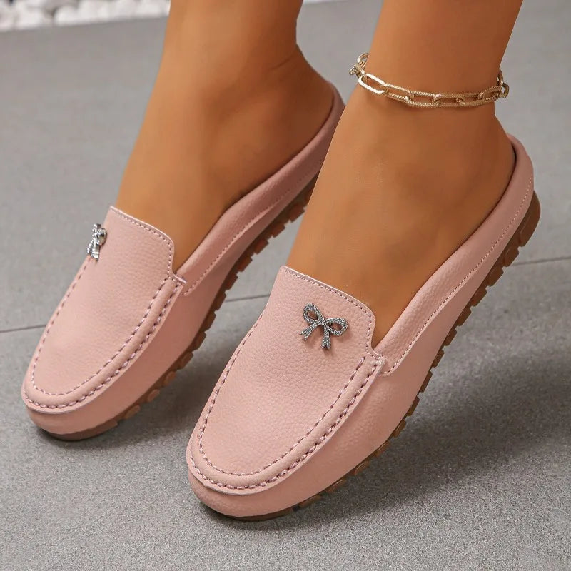 2026 Women Flats Comfortable Casual Half Slippers Women's Lightweight Zpaxo Pink 42