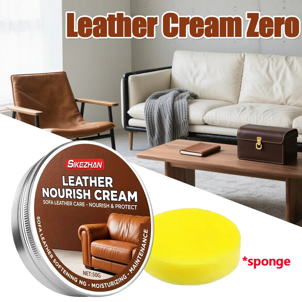 Advanced Leather Cleaning Cream Restoration Oil Cream Leather Sofa Car Interior Polishing Penetrates Deeply Long-Lasting Beauty Zpaxo