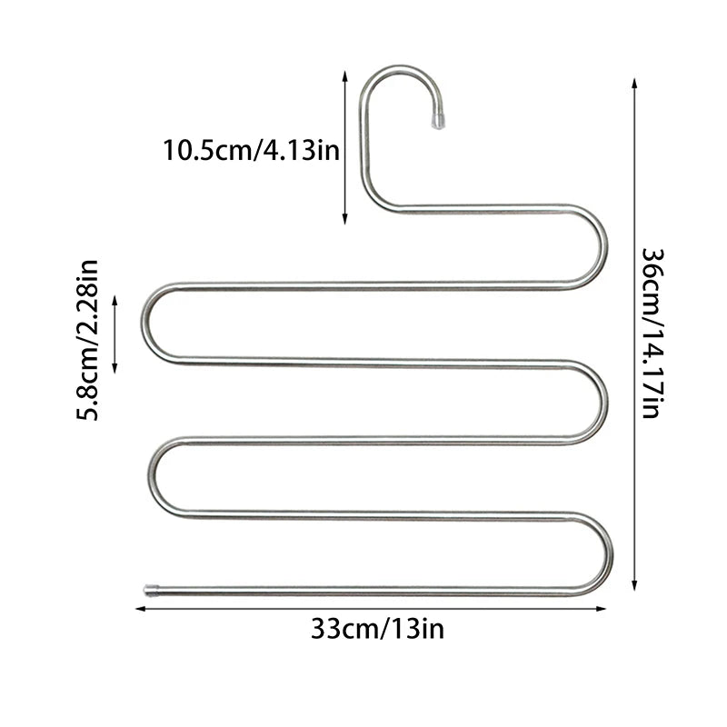 5 Layers Multi-functional Clothes Hangers Non-slip Pant Storage Rack