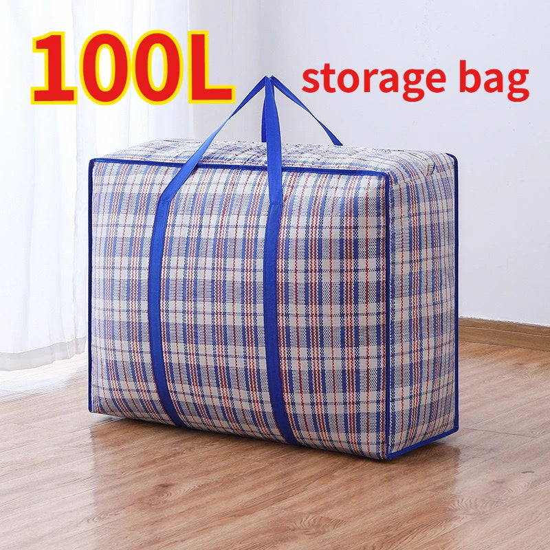 Extra large hand-held folding travel bag thickening large capacity waterproof luggage storage bag, moving packing woven bag Zpaxo