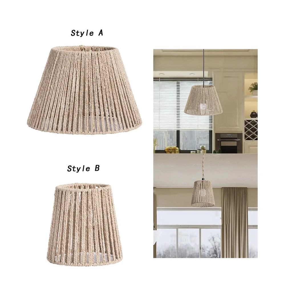 Woven Pendant Lamp Shade Replacement Decoration Ceiling Lantern Cover for Kitchen Island Cafe Hallway Teahouse Living Room Zpaxo