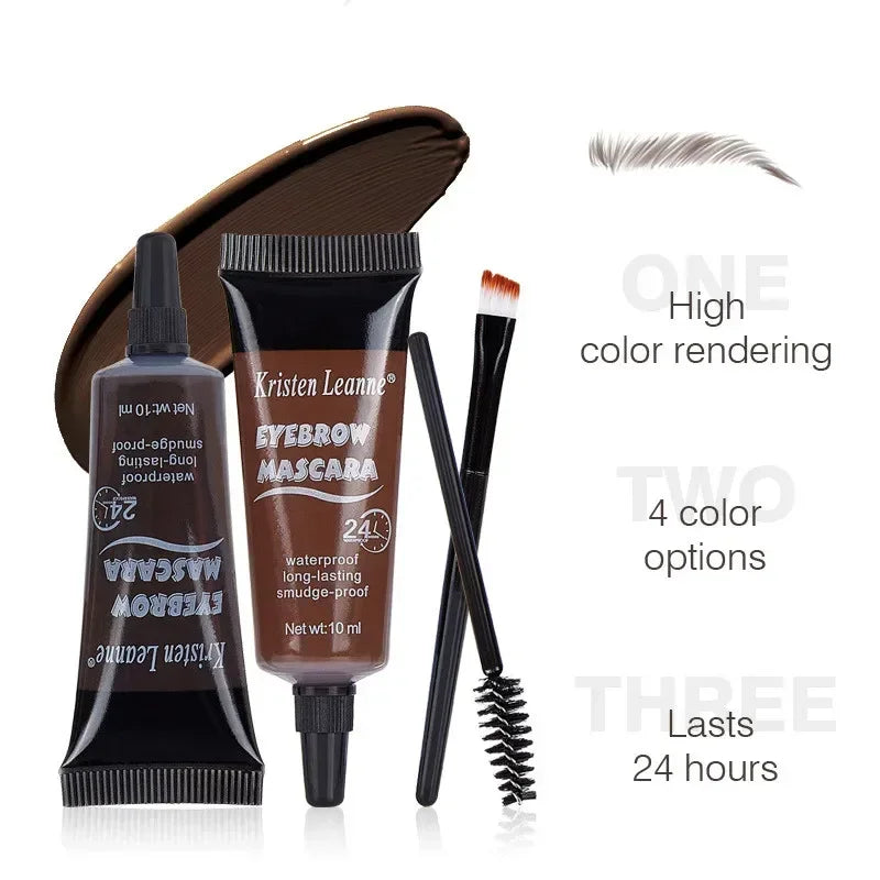 4 Colors Natural Liquid Dyeing Eyebrow Cream Professional Waterproof