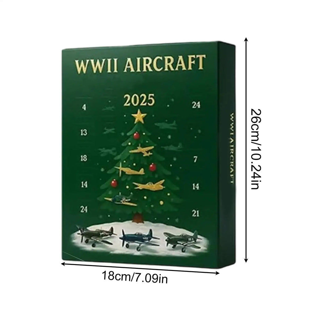 Aircraft Advent Calendar 2025 24 Days Countdown 2D Warbird Pendants