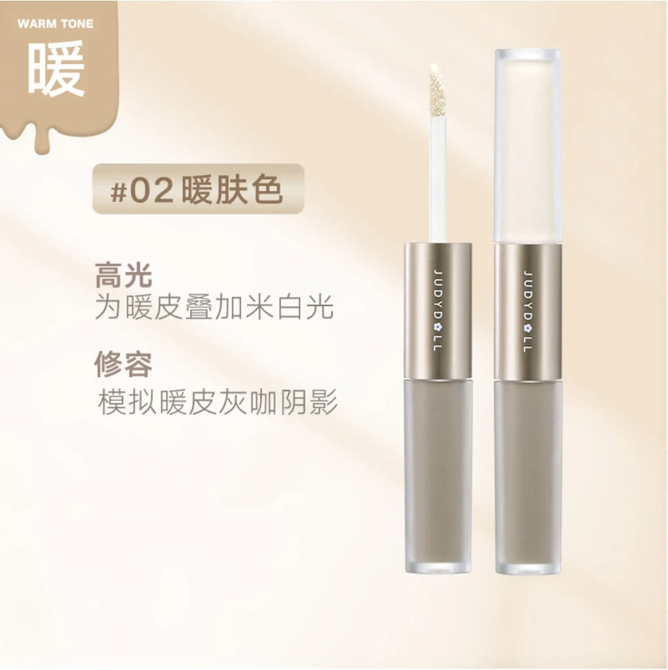 JUDYDOLL Two-tone Liquid Contouring Face Shadow Highlighter Matte Zpaxo 02 Warm tone