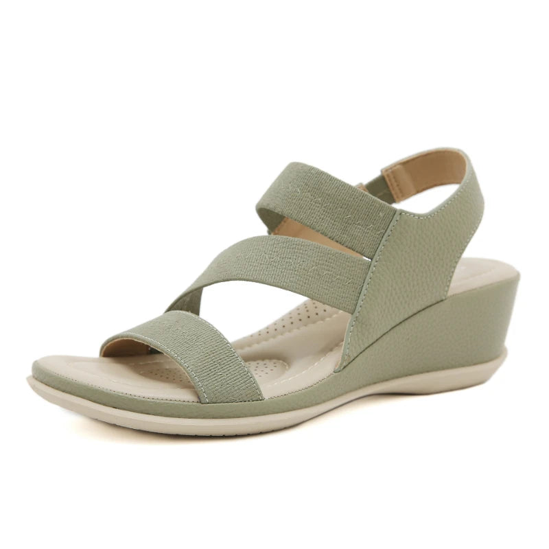 European American 2026 Summer Outdoor Casual Elastic Simple Wedge Zpaxo Q316-3 Green 37 China Mainland