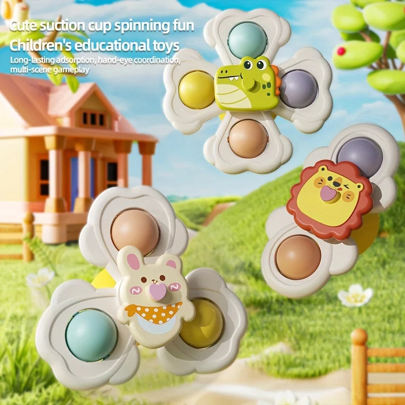 1 3 Suction Cup Spinning Toy Suitable Desktop Glass Tile Wall