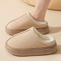 Thick-soled Fluffy Slippers Women's Fashionable Plush Winter Shoes