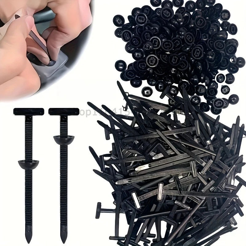 1-300P Nylon Universal Cable Tie Buckle Heavy Duty Self-Locking Zip Ties Holder with Pin Fasteners Car Body UV Resistant Zipties Zpaxo