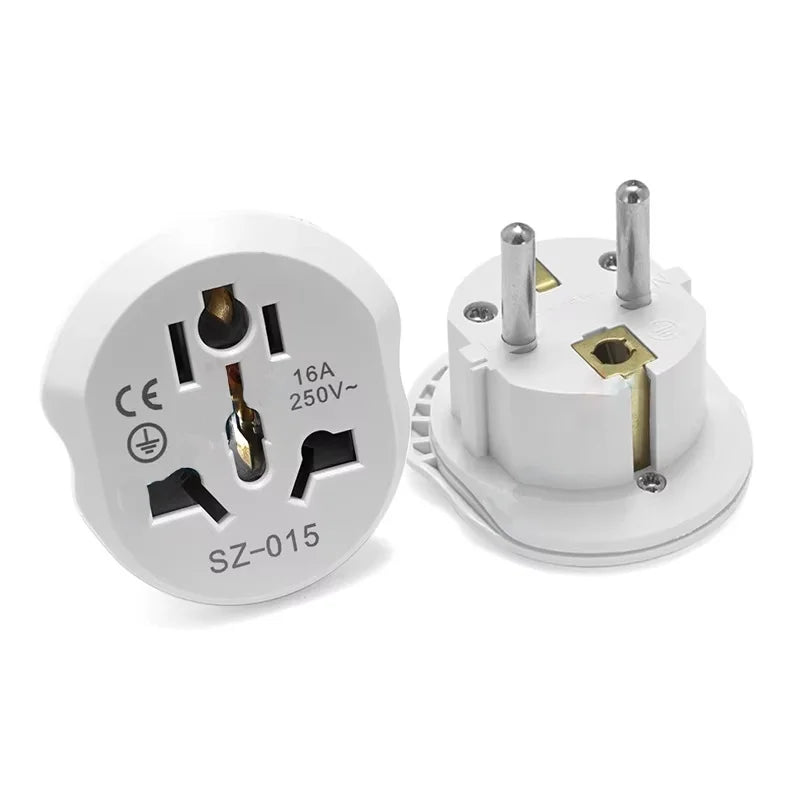 16A EU Plug Adapter AU UK US Converter European Travel Australia USA