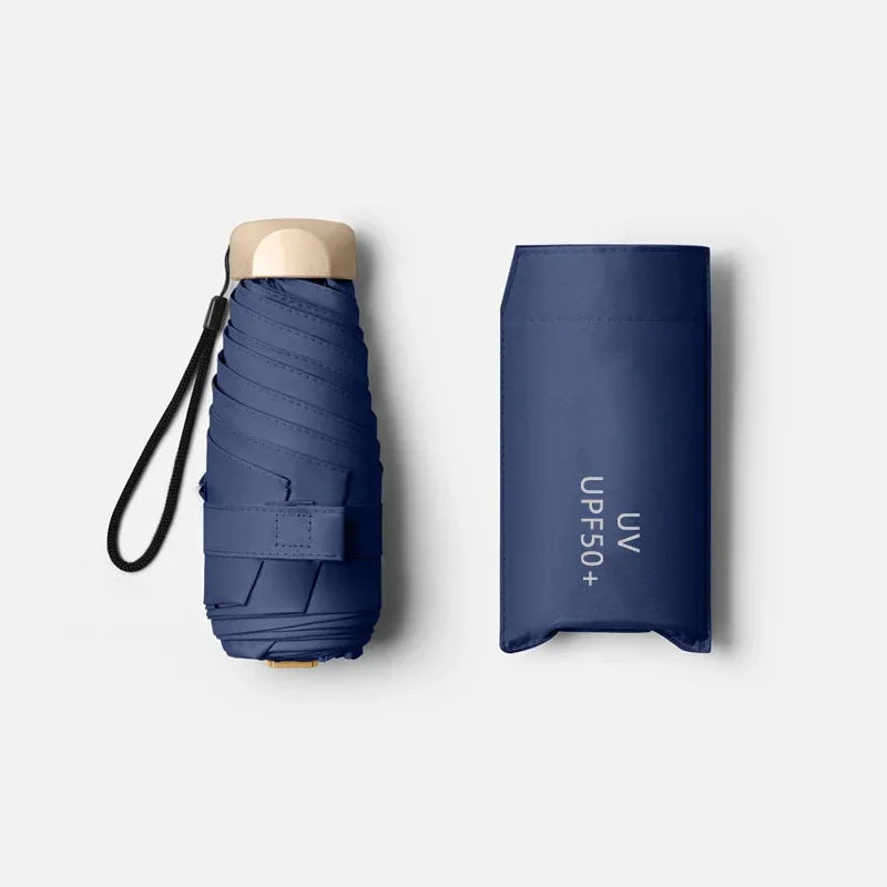 Mini 55 Off Sun Umbrella Small Pocket Rain Vinyl Folding UV Zpaxo Navy 6K Aluminum